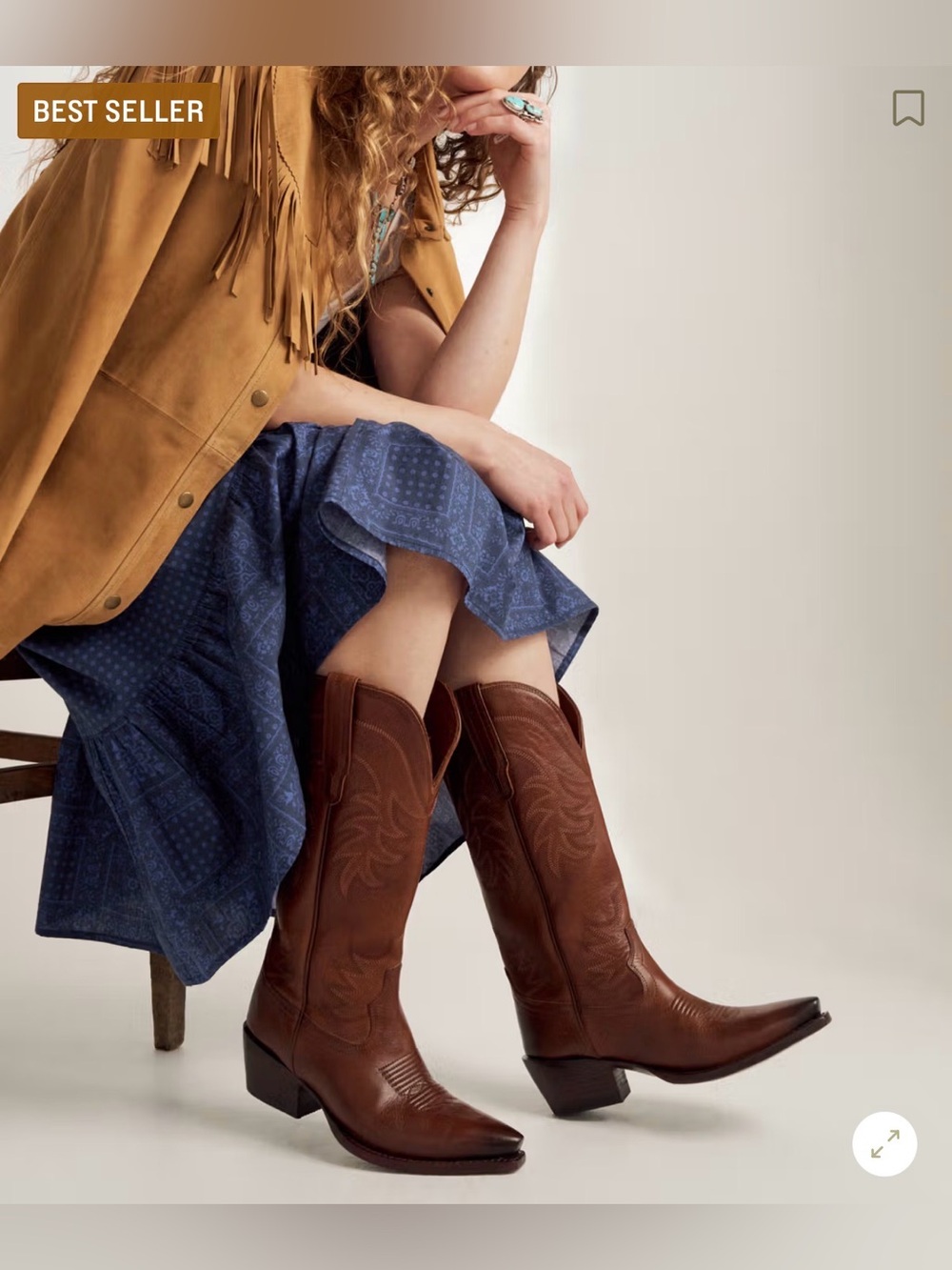Tecovas The Annie Sienna Suede Cowgirl Boots - Picture 2 of 15